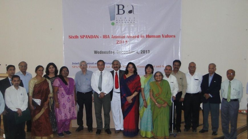 6th Spandan-IBA Annual Award in Human Values – 2013