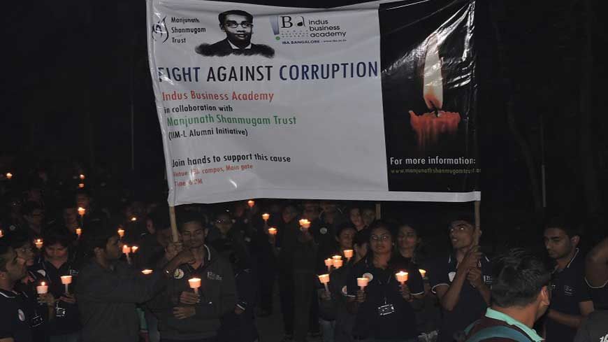 Candle March For Mr. Manjunath